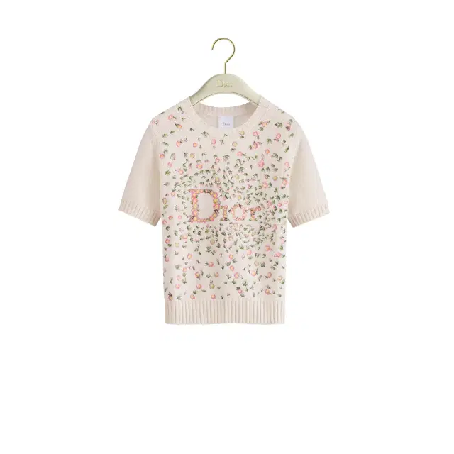 Dior Short-Sleeved Embroidered Sweater