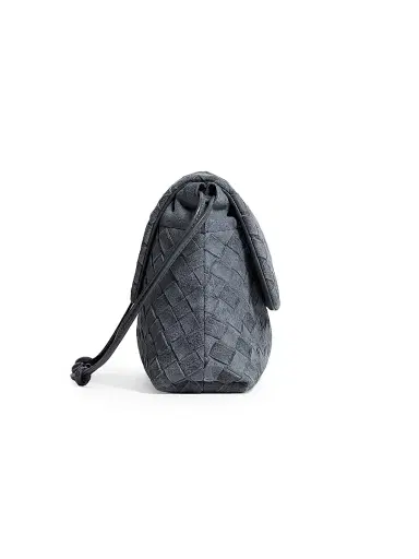 Bottega Veneta Women's Giorno Intrecciato Suede Pouch - Cloudy Indigo | Thumbnail 5