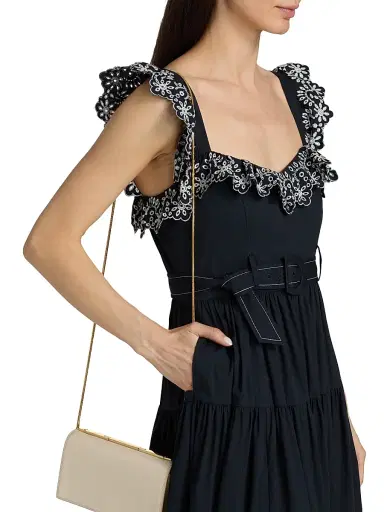 Cinq à Sept Women's Pierson Eyelet-Trim Belted Midi-Dress - Navy White - Size 16 | Thumbnail 6