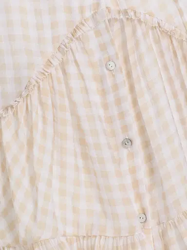 Cinq à Sept Women's Gwendoline Gingham Voile Minidress - Khaki White - Size 14 | Thumbnail 7