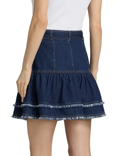 Cinq à Sept Women's Martina Fringe Denim Miniskirt | Thumbnail 5