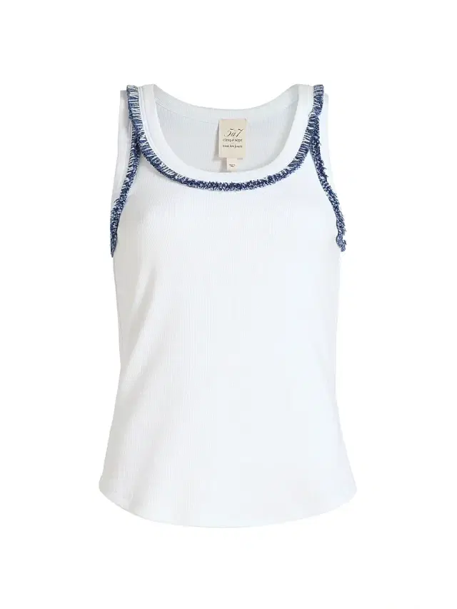 Cinq à Sept Women's Quenta Bicolor Fringe Tank - White Twilight