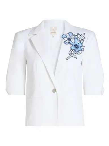 Cinq à Sept Women's Khloe Striped Floral Appliqué Petit Blazer | Thumbnail 1