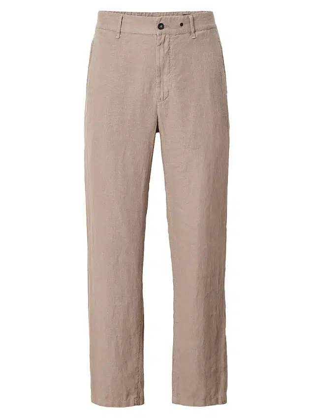 rag & bone Men's Evan Linen Straight-Leg Trousers - Winter Grey