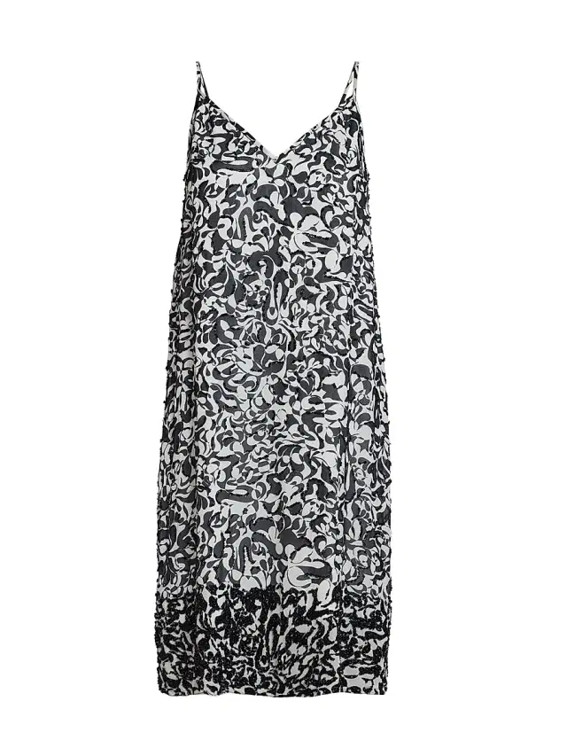 Dries Van Noten Women's Denya Embellished Abstract-Print Knee-Length Dress - Black