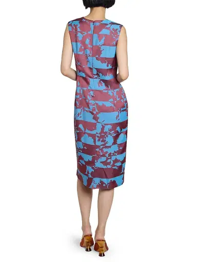 Dries Van Noten Women's Delavina Abstract Satin Sleeveless Midi-Dress | Thumbnail 5 Dries Van Noten Women's Delavina Abstract Satin Sleeveless Midi-Dress | Thumbnail 5