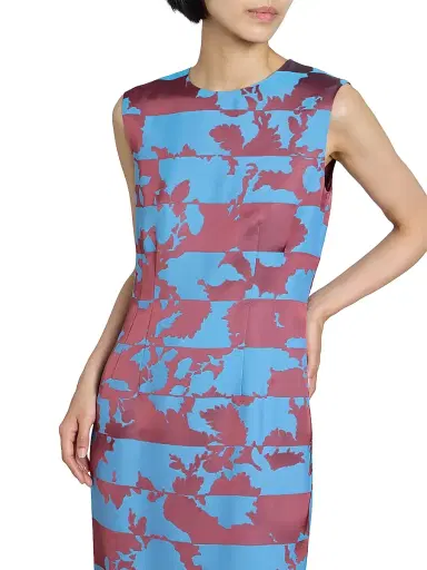 Dries Van Noten Women's Delavina Abstract Satin Sleeveless Midi-Dress | Thumbnail 6 Dries Van Noten Women's Delavina Abstract Satin Sleeveless Midi-Dress | Thumbnail 6