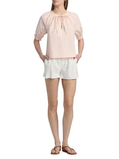 Ciao Lucia Women's Esti Tieneck Cotton Poplin Top - Powder - Size XL | Thumbnail 2 Ciao Lucia Women's Esti Tieneck Cotton Poplin Top - Powder - Size XL | Thumbnail 2