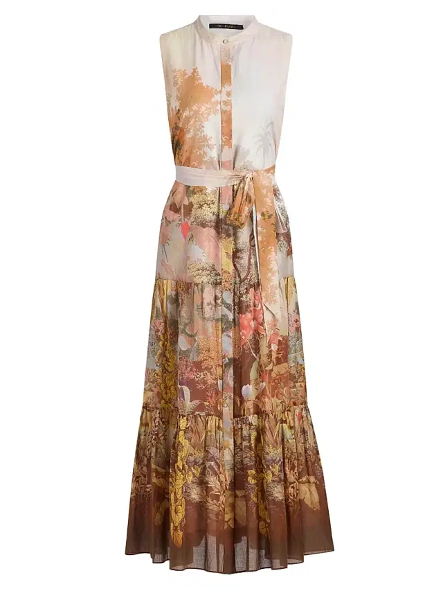 Kobi Halperin Women's Jill Edens Valley Sleeveless Midi-Dress - Coral Multi