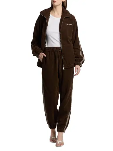 Versace Women's Jacquard Cotton-Blend Terry Joggers | Thumbnail 2 Versace Women's Jacquard Cotton-Blend Terry Joggers | Thumbnail 2
