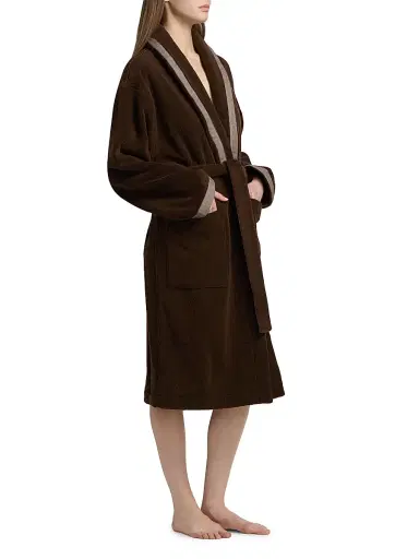 Versace Women's Medusa Jacquard Cotton Terry Bathrobe - Brown - Size XL | Thumbnail 4 Versace Women's Medusa Jacquard Cotton Terry Bathrobe - Brown - Size XL | Thumbnail 4