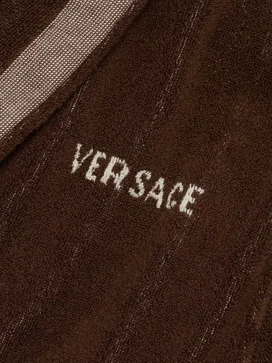 Versace Women's Medusa Jacquard Cotton Terry Bathrobe - Brown - Size XL | Thumbnail 7 Versace Women's Medusa Jacquard Cotton Terry Bathrobe - Brown - Size XL | Thumbnail 7