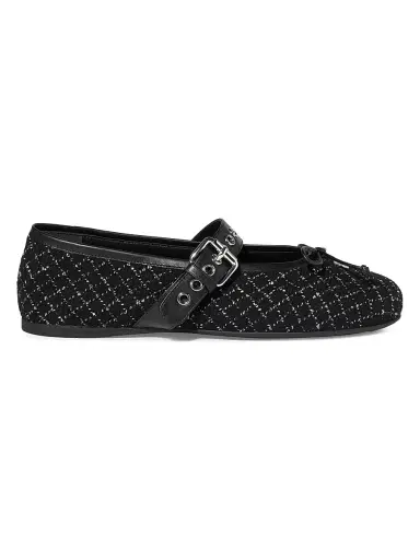Miu Miu Women's Wool Ballerinas - Black - Size 11 | Thumbnail 1 Miu Miu Women's Wool Ballerinas - Black - Size 11 | Thumbnail 1