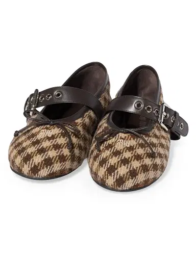 Miu Miu Women's Wool Ballerinas - Brown - Size 10.5 | Thumbnail 2 Miu Miu Women's Wool Ballerinas - Brown - Size 10.5 | Thumbnail 2