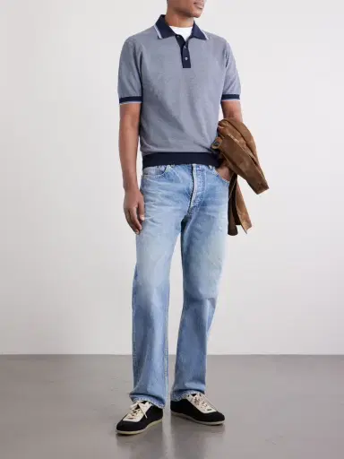 PIACENZA 1733 Honeycomb-Knit Cotton Polo Shirt - Men | Thumbnail 2