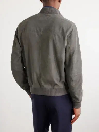 Zegna Ribbed Suede Jacket - Men | Thumbnail 4 Zegna Ribbed Suede Jacket - Men | Thumbnail 4