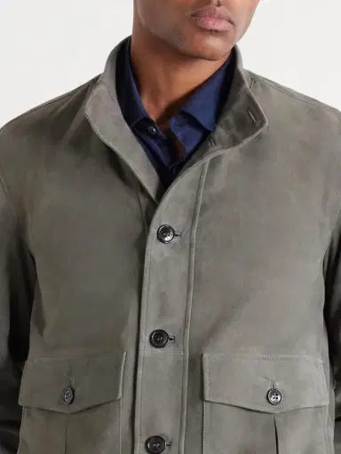 Zegna Ribbed Suede Jacket - Men | Thumbnail 5 Zegna Ribbed Suede Jacket - Men | Thumbnail 5
