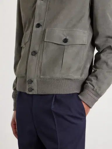 Zegna Ribbed Suede Jacket - Men | Thumbnail 6 Zegna Ribbed Suede Jacket - Men | Thumbnail 6
