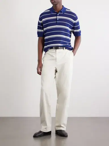 Beams Plus Striped Knitted Cotton Polo Shirt - Men | Thumbnail 2