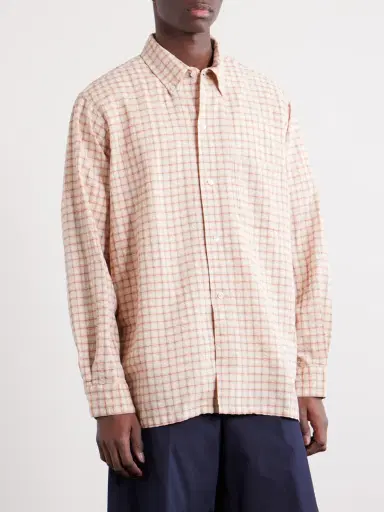 Beams Plus Button-Down Seersucker Checked Cotton and Linen-Blend Shirt - Men | Thumbnail 3