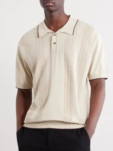 Beams Plus Jacquard-Knit Polo Shirt - Men | Thumbnail 3