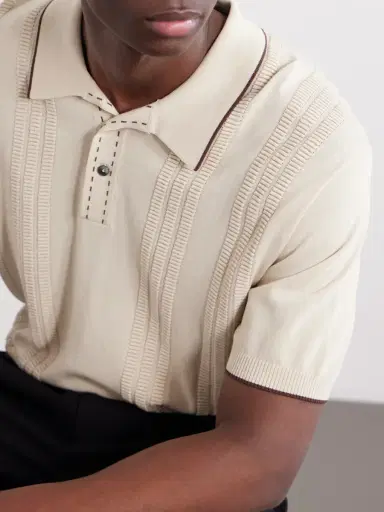 Beams Plus Jacquard-Knit Polo Shirt - Men | Thumbnail 5