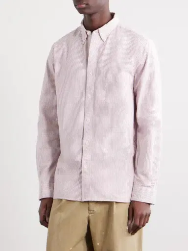 Beams Plus Button-Down Collar Striped Cotton Shirt - Men | Thumbnail 3
