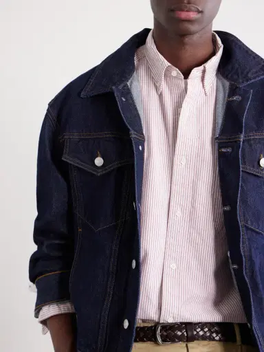 Beams Plus Button-Down Collar Striped Cotton Shirt - Men | Thumbnail 5