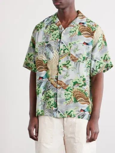 OrSlow Camp-Collar Printed Voile Shirt - Men | Thumbnail 3 OrSlow Camp-Collar Printed Voile Shirt - Men | Thumbnail 3
