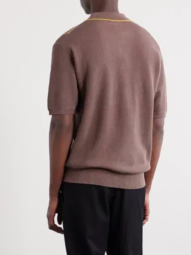 Beams Plus Jacquard-Knit Ramie and Cotton-Blend Polo Shirt - Men | Thumbnail 4 Beams Plus Jacquard-Knit Ramie and Cotton-Blend Polo Shirt - Men | Thumbnail 4