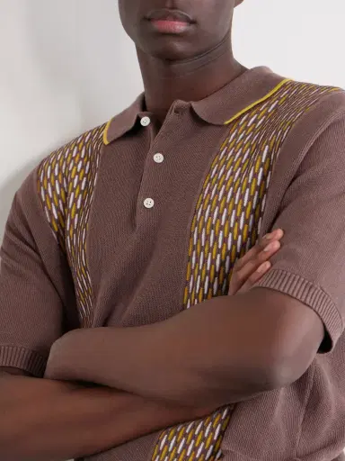 Beams Plus Jacquard-Knit Ramie and Cotton-Blend Polo Shirt - Men | Thumbnail 5 Beams Plus Jacquard-Knit Ramie and Cotton-Blend Polo Shirt - Men | Thumbnail 5
