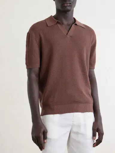 Frescobol Carioca Rino Knitted Cotton Polo Shirt - Men | Thumbnail 3 Frescobol Carioca Rino Knitted Cotton Polo Shirt - Men | Thumbnail 3
