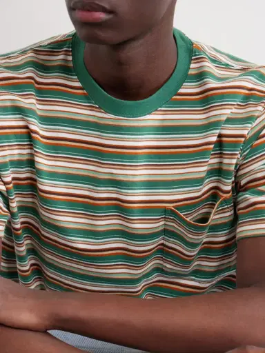 Beams Plus Striped Cotton-Jersey T-Shirt - Men | Thumbnail 5 Beams Plus Striped Cotton-Jersey T-Shirt - Men | Thumbnail 5