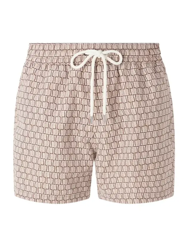 Straight-Leg Mid-Length Printed Recycled Swim Shorts - Men