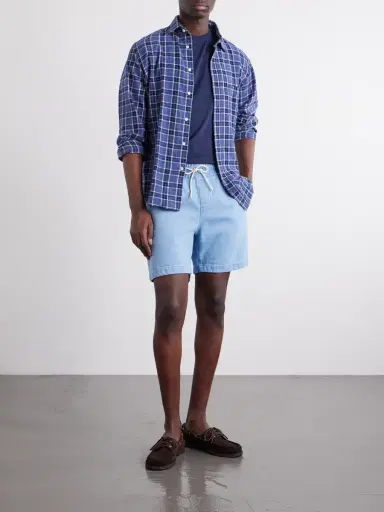 Portuguese Flannel Straight-Leg Denim Drawstring Shorts - Men | Thumbnail 2 Portuguese Flannel Straight-Leg Denim Drawstring Shorts - Men | Thumbnail 2