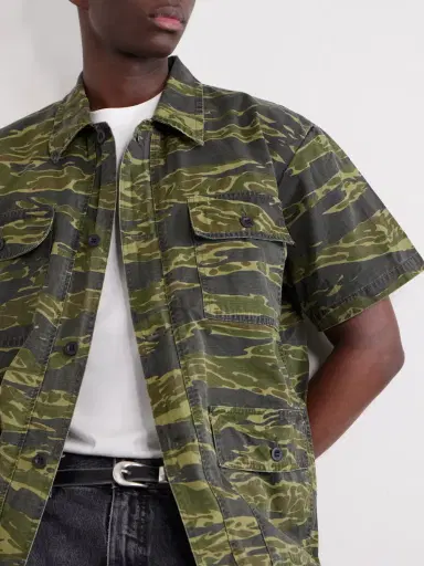 OrSlow Camouflage-Print Cotton-Riptop Shirt - Men | Thumbnail 5