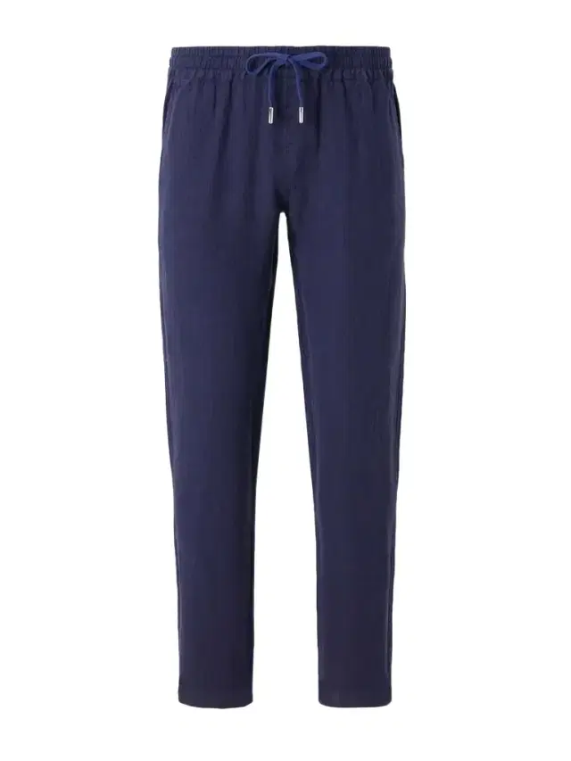 Straight-Leg Linen Drawstring Trousers - Men Straight-Leg Linen Drawstring Trousers - Men