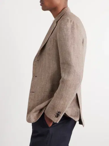 J. Mueser Herrinbone Linen Blazer - Men | Thumbnail 5 J. Mueser Herrinbone Linen Blazer - Men | Thumbnail 5