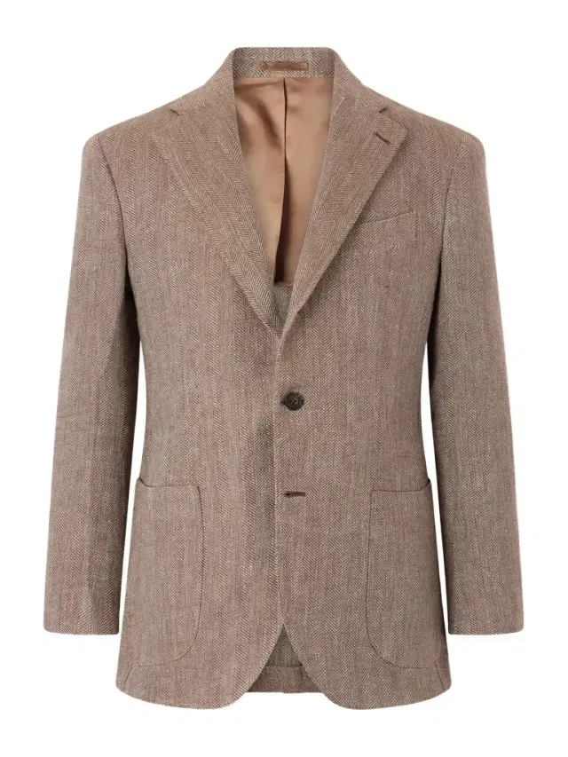 Herrinbone Linen Blazer - Men