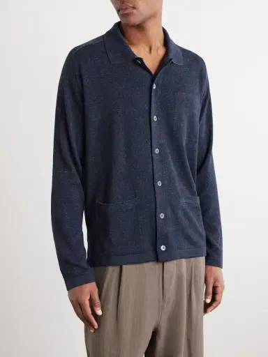 PIACENZA 1733 Silk and Linen-Blend Chore Overshirt - Men | Thumbnail 3