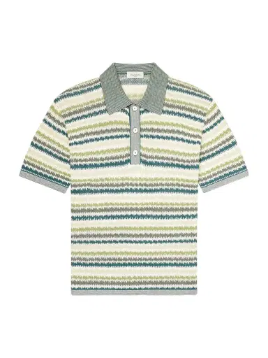 PIACENZA 1733 Striped Silk and Linen-Blend Polo Shirt - Men | Thumbnail 1