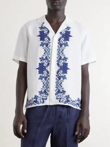 Orlebar Brown Maitan Mirabello Camp-Collar Printed Linen Shirt - Men | Thumbnail 3 Orlebar Brown Maitan Mirabello Camp-Collar Printed Linen Shirt - Men | Thumbnail 3