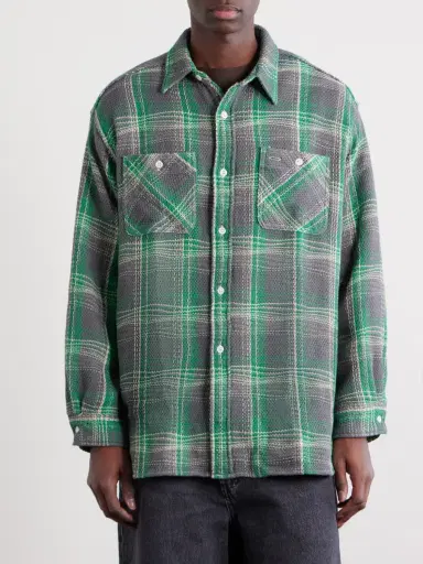 Beams Plus Checked Waffle-Knit Cotton Shirt - Men | Thumbnail 3