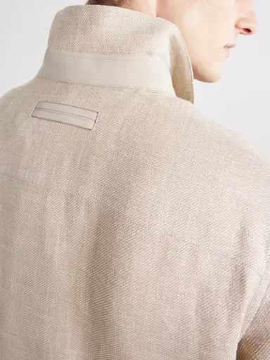Zegna Cashmere, Linen and Silk-Blend Overshirt - Men | Thumbnail 5