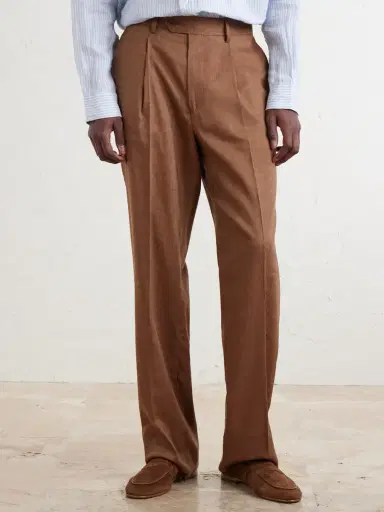Frescobol Carioca Affonso Pleated Straight-Leg Linen and Virgin Wool-Blend Suit Trousers - Men | Thumbnail 3 Frescobol Carioca Affonso Pleated Straight-Leg Linen and Virgin Wool-Blend Suit Trousers - Men | Thumbnail 3