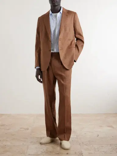 Frescobol Carioca Affonso Pleated Straight-Leg Linen and Virgin Wool-Blend Suit Trousers - Men | Thumbnail 6 Frescobol Carioca Affonso Pleated Straight-Leg Linen and Virgin Wool-Blend Suit Trousers - Men | Thumbnail 6