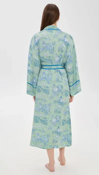 Printfresh Satin Robe Sea Foam | Thumbnail 3