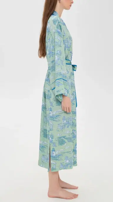 Printfresh Satin Robe Sea Foam | Thumbnail 4
