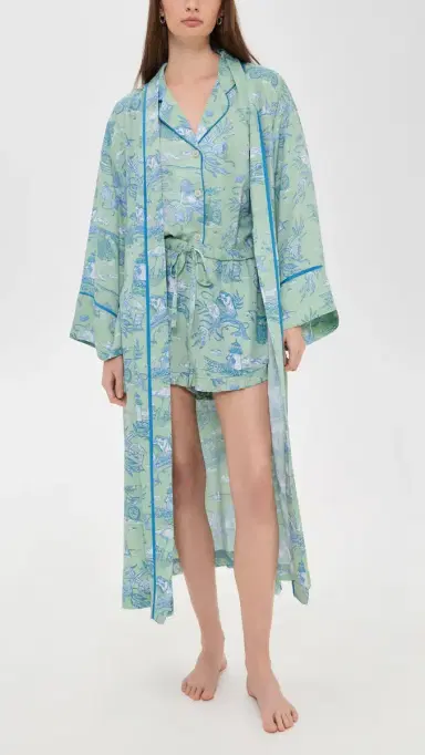 Printfresh Satin Robe Sea Foam | Thumbnail 5