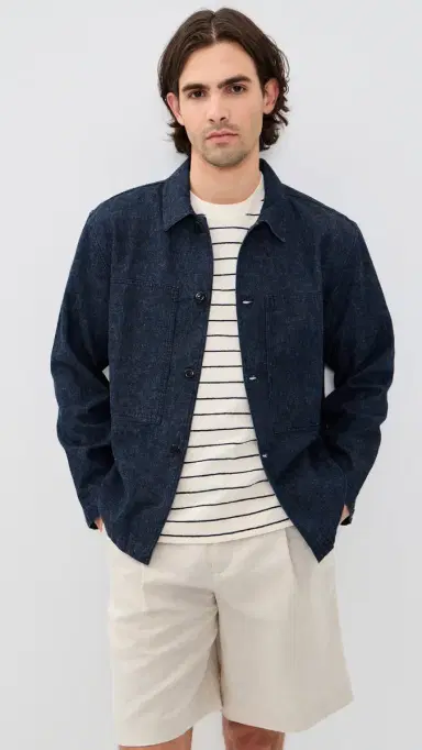 Knickerbocker Mafra Denim Cotton and Linen Overshirt Indigo M | Thumbnail 2 Knickerbocker Mafra Denim Cotton and Linen Overshirt Indigo M | Thumbnail 2